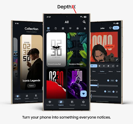 I-download ang DepthX Live Clock Wallpapers – 3D Depth Designs - Screenshot 8