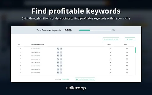Amazon Keyword Tool para sa SellerApp – Libreng Keyword Generator - Screenshot 2