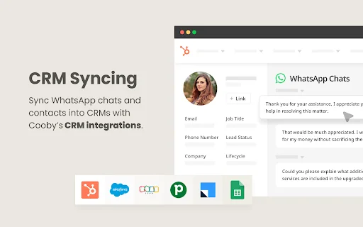Cooby: Pinakamahusay na WhatsApp Extension para sa HubSpot CRM - Screenshot 1